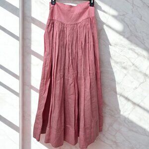 Zimmerman Textured Blush Pleated Maxi Skirt – Elegant & Feminine